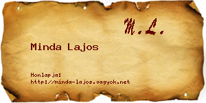 Minda Lajos névjegykártya